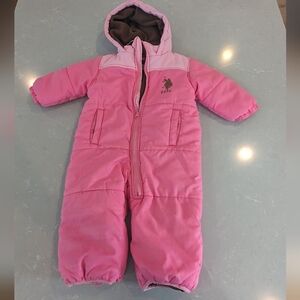 U.S. Polo Assn. Pink Girls Snowsuit 24 months Winter Bunting